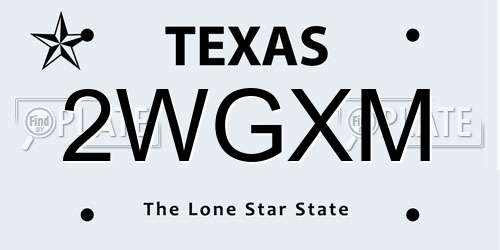 2WGXM Texas License Plate