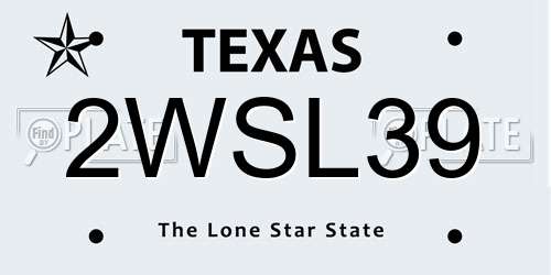 2WSL39 Texas License Plate