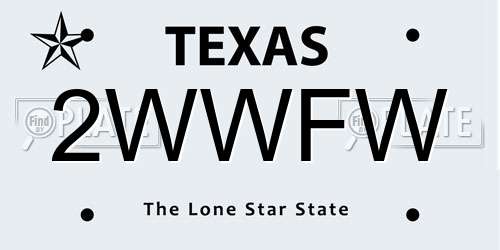 2WWFW Texas License Plate