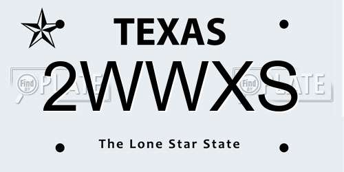 2WWXS Texas License Plate