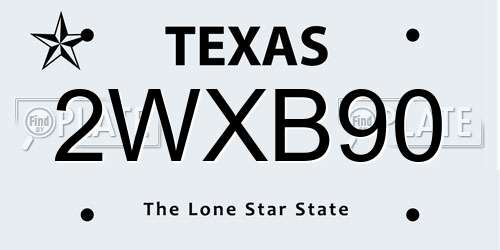 2WXB90 Texas License Plate
