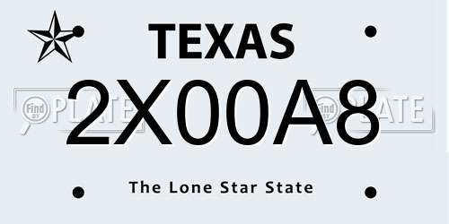 2X00A8 Texas License Plate
