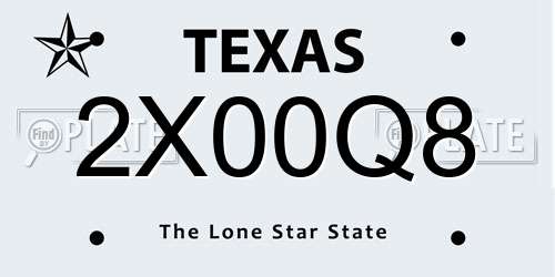 2X00Q8 Texas License Plate