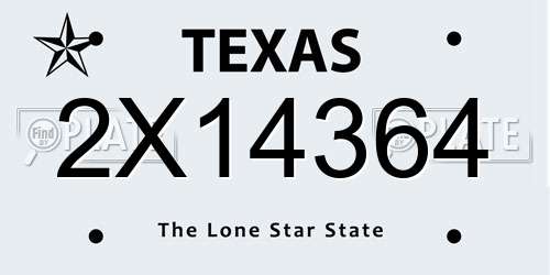 2X14364 Texas License Plate