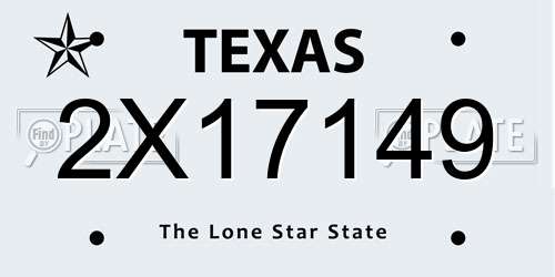 2X17149 Texas License Plate