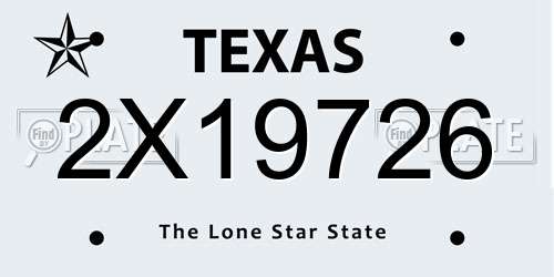 2X19726 Texas License Plate