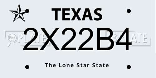 2X22B4 Texas License Plate