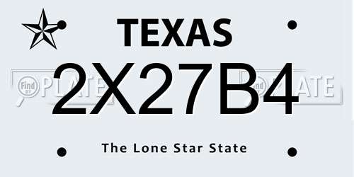2X27B4 Texas License Plate