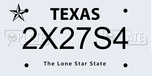 2X27S4 Texas License Plate