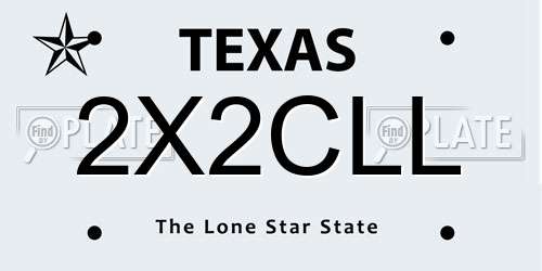2X2CLL Texas License Plate