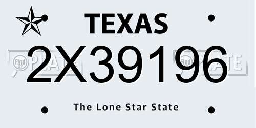 2X39196 Texas License Plate