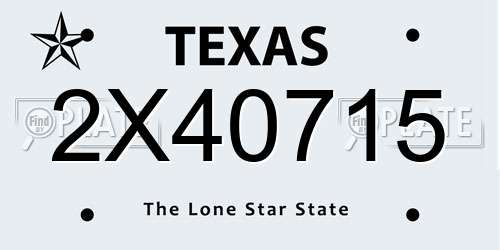 2X40715 Texas License Plate