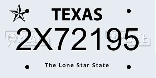 2X72195 Texas License Plate