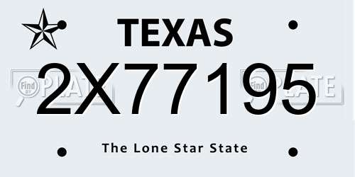 2X77195 Texas License Plate