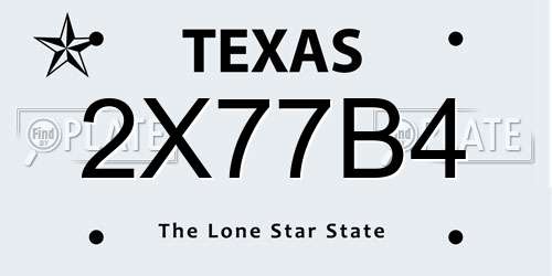 2X77B4 Texas License Plate