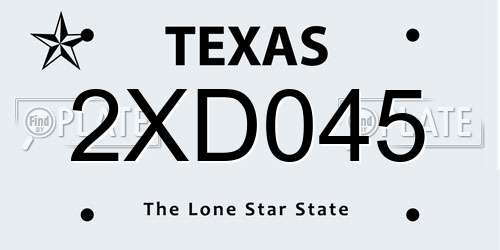 2XD045 Texas License Plate