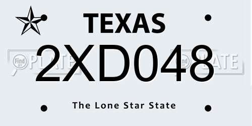2XD048 Texas License Plate