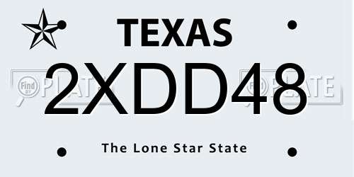 2XDD48 Texas License Plate