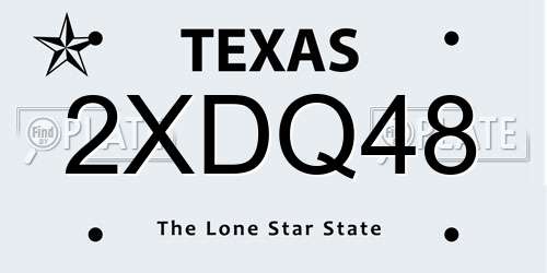 2XDQ48 Texas License Plate