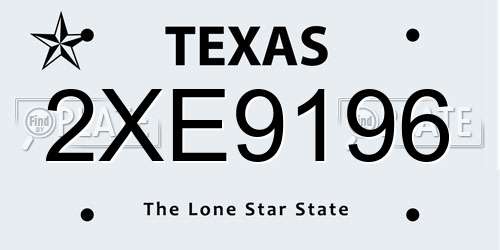 2XE9196 Texas License Plate