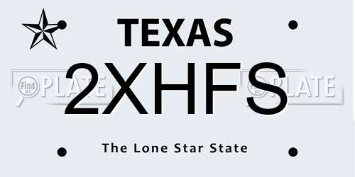 2XHFS Texas License Plate