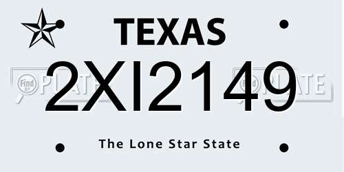 2XI2149 Texas License Plate