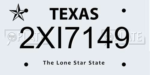 2XI7149 Texas License Plate