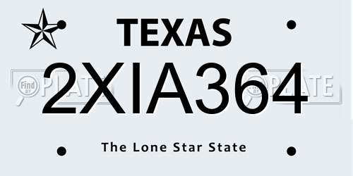 2XIA364 Texas License Plate