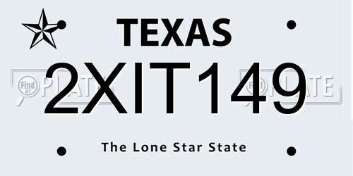 2XIT149 Texas License Plate