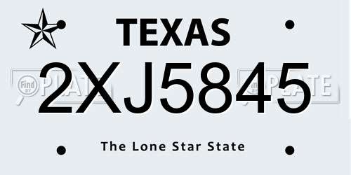 2XJ5845 Texas License Plate