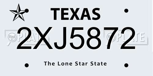2XJ5872 Texas License Plate