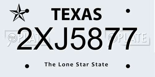 2XJ5877 Texas License Plate