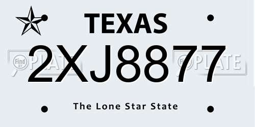 2XJ8877 Texas License Plate