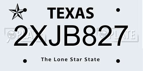 2XJB827 Texas License Plate