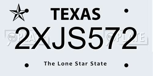 2XJS572 Texas License Plate