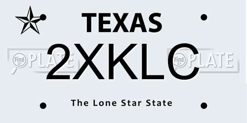 2XKLC Texas License Plate