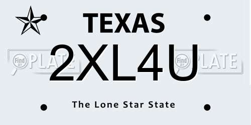2XL4U Texas License Plate
