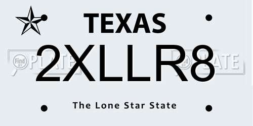 2XLLR8 Texas License Plate