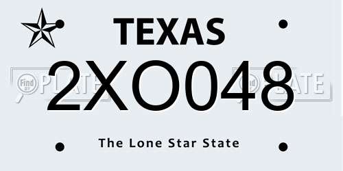 2XO048 Texas License Plate