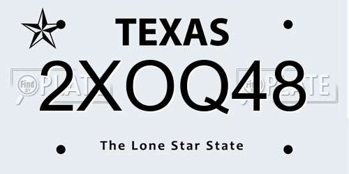 2XOQ48 Texas License Plate