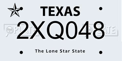 2XQ048 Texas License Plate