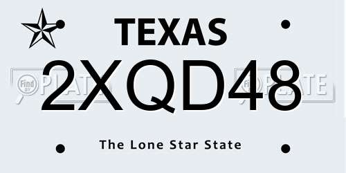 2XQD48 Texas License Plate