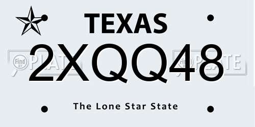 2XQQ48 Texas License Plate