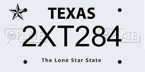 2XT284 Texas License Plate