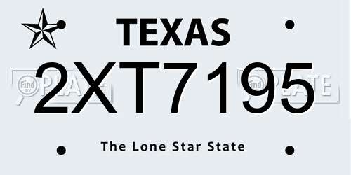 2XT7195 Texas License Plate