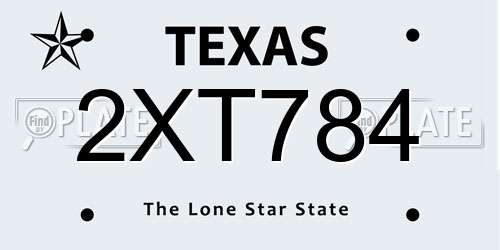 2XT784 Texas License Plate