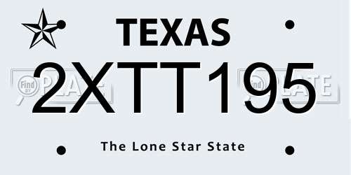 2XTT195 Texas License Plate
