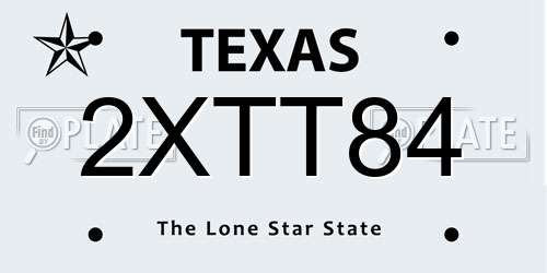 2XTT84 Texas License Plate