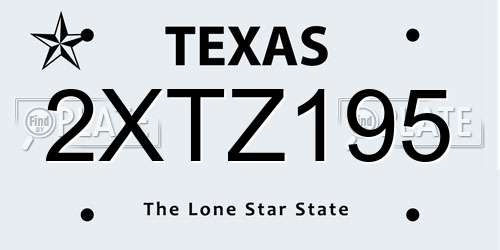 2XTZ195 Texas License Plate