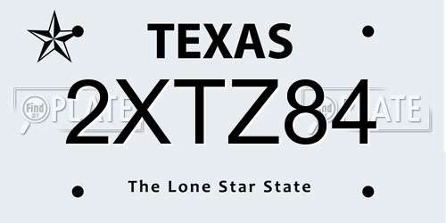 2XTZ84 Texas License Plate